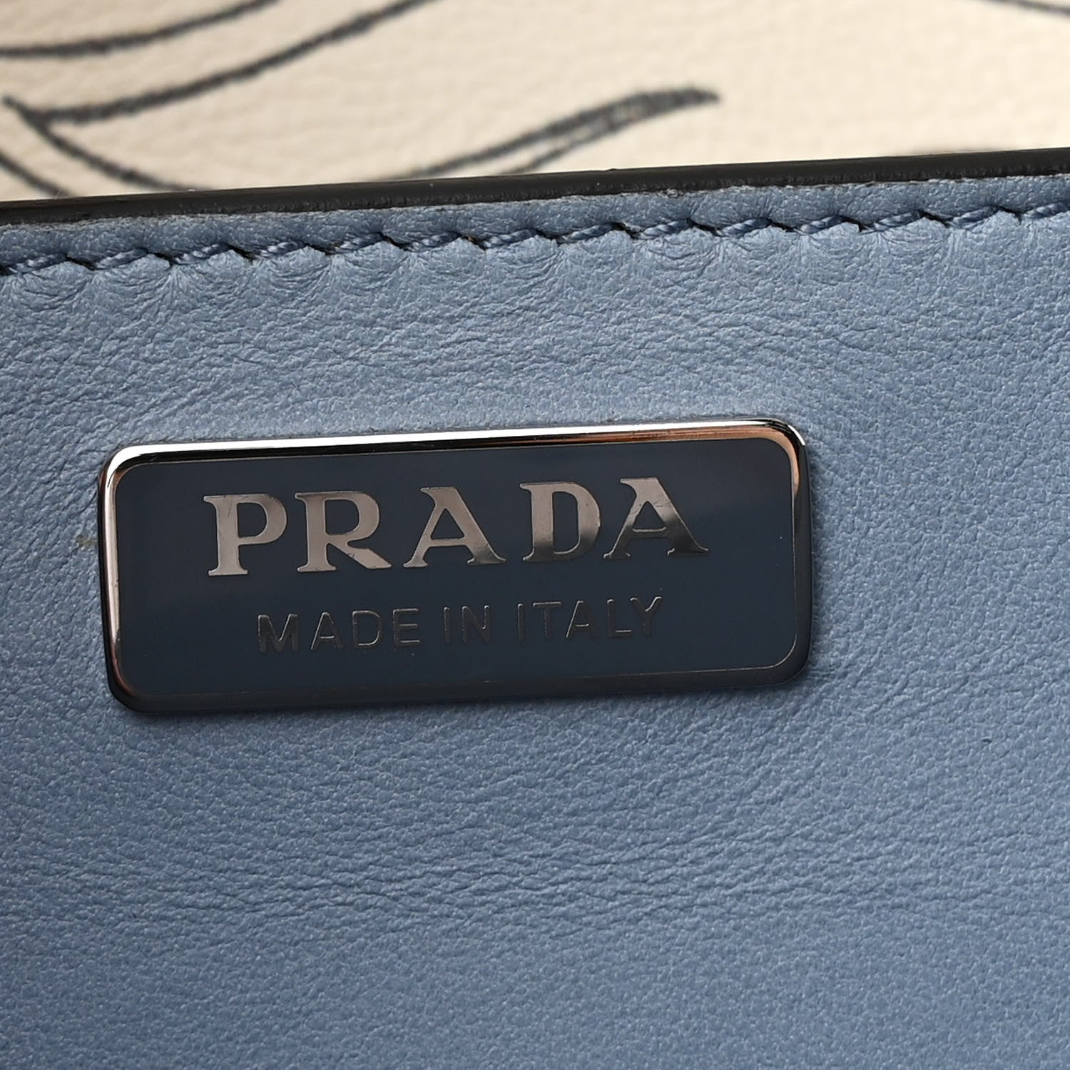 Prada X JAMES JEAN Glace Calfskin Rabbit Print Cahier Bag Opaline 7 of 12