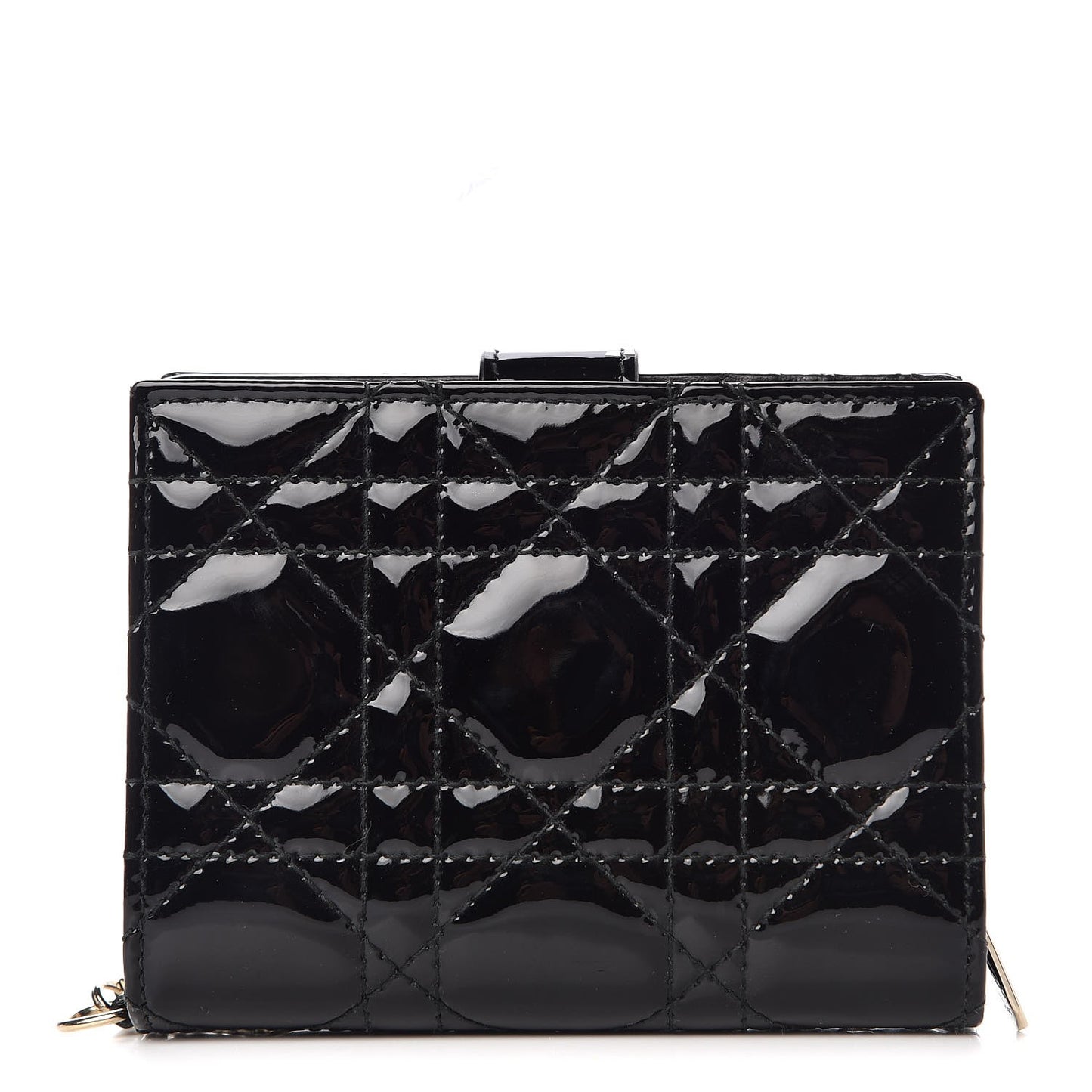 Patent Cannage Lady Dior Eden Wallet Black