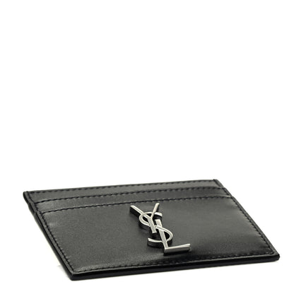 Saint Laurent Calfskin Monogram Credit Card Case Black 3 of 4