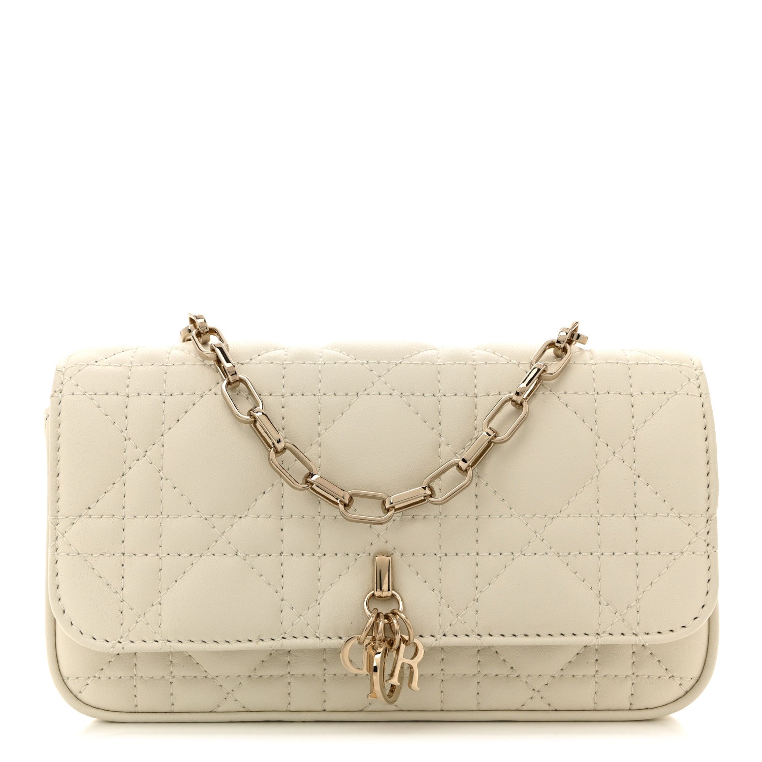 Christian Dior Lambskin Cannage Dior Talk Phone Pouch Latte 1 of 11