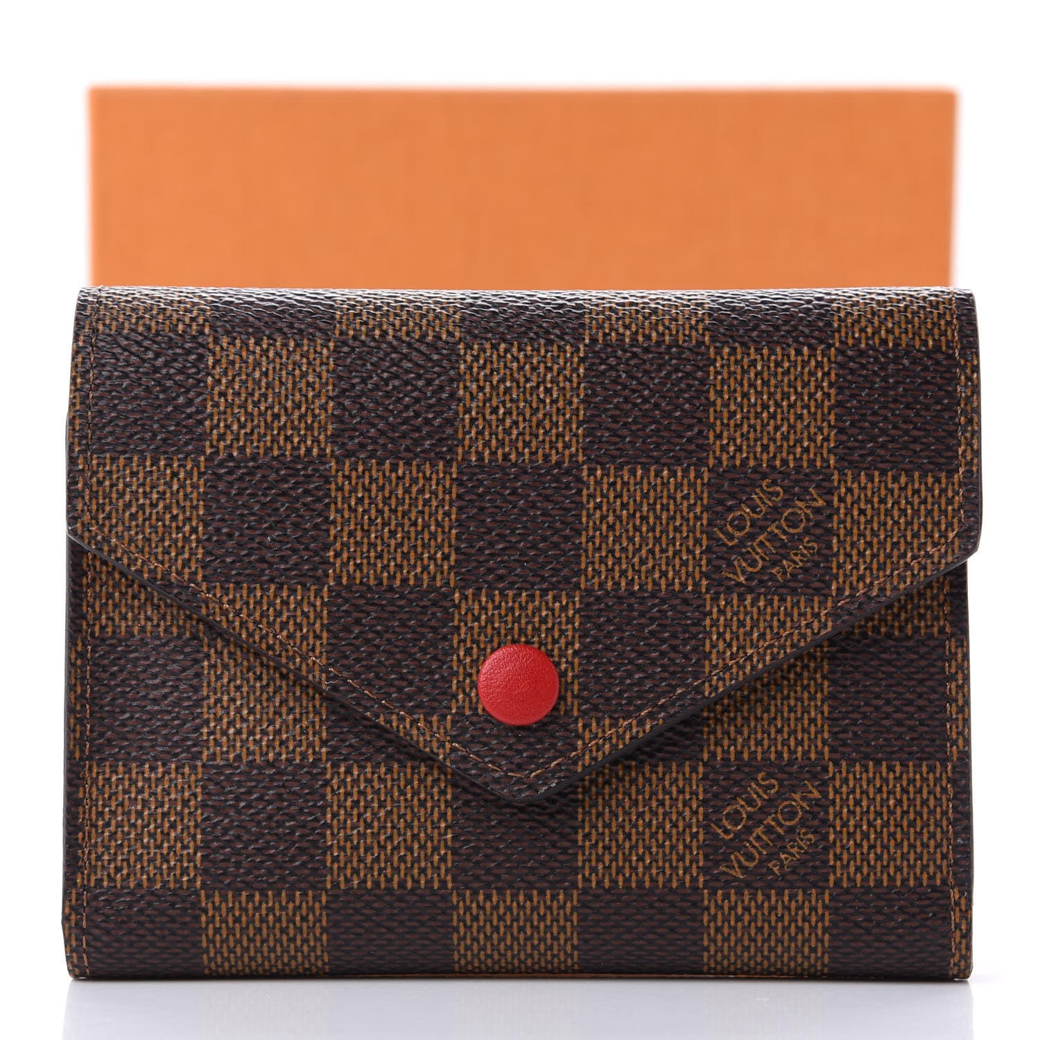 Louis Vuitton Damier Ebene Victorine Wallet Red 12 of 12