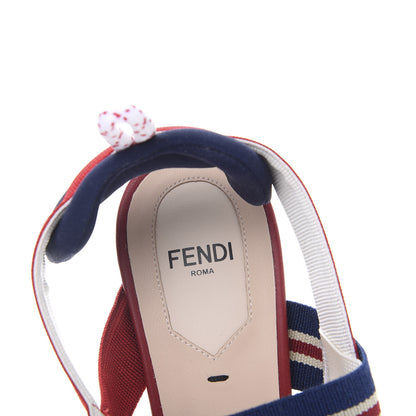 Fendi Technical Mesh FF Colibri 55mm Slingback Pumps 38 Tobacco Moro Zaffiro Ciliegia Rosso 8 of 10