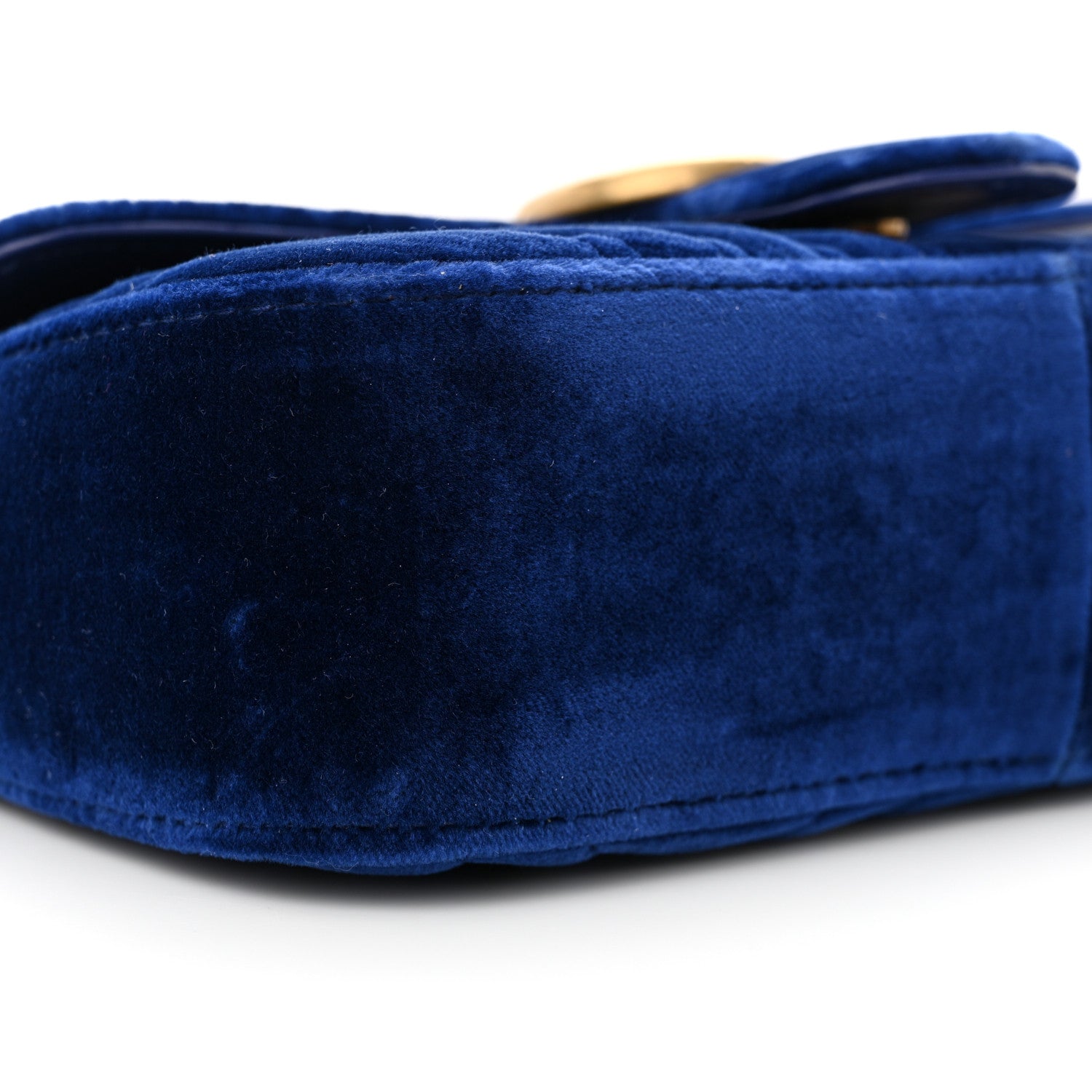 Gucci Velvet Matelasse Mini GG Marmont Shoulder Bag Cobalt Blue 9 of 12