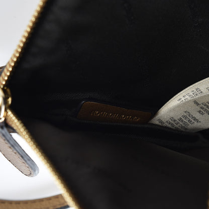 Burberry Haymarket Check Small Peyton Crossbody Clutch Bag Gold 7 of 8