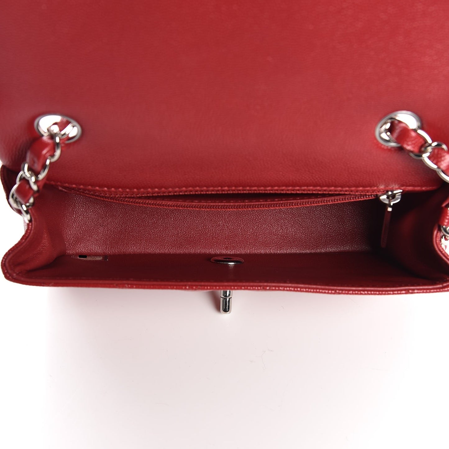 Caviar Quilted Mini Rectangular Flap Red