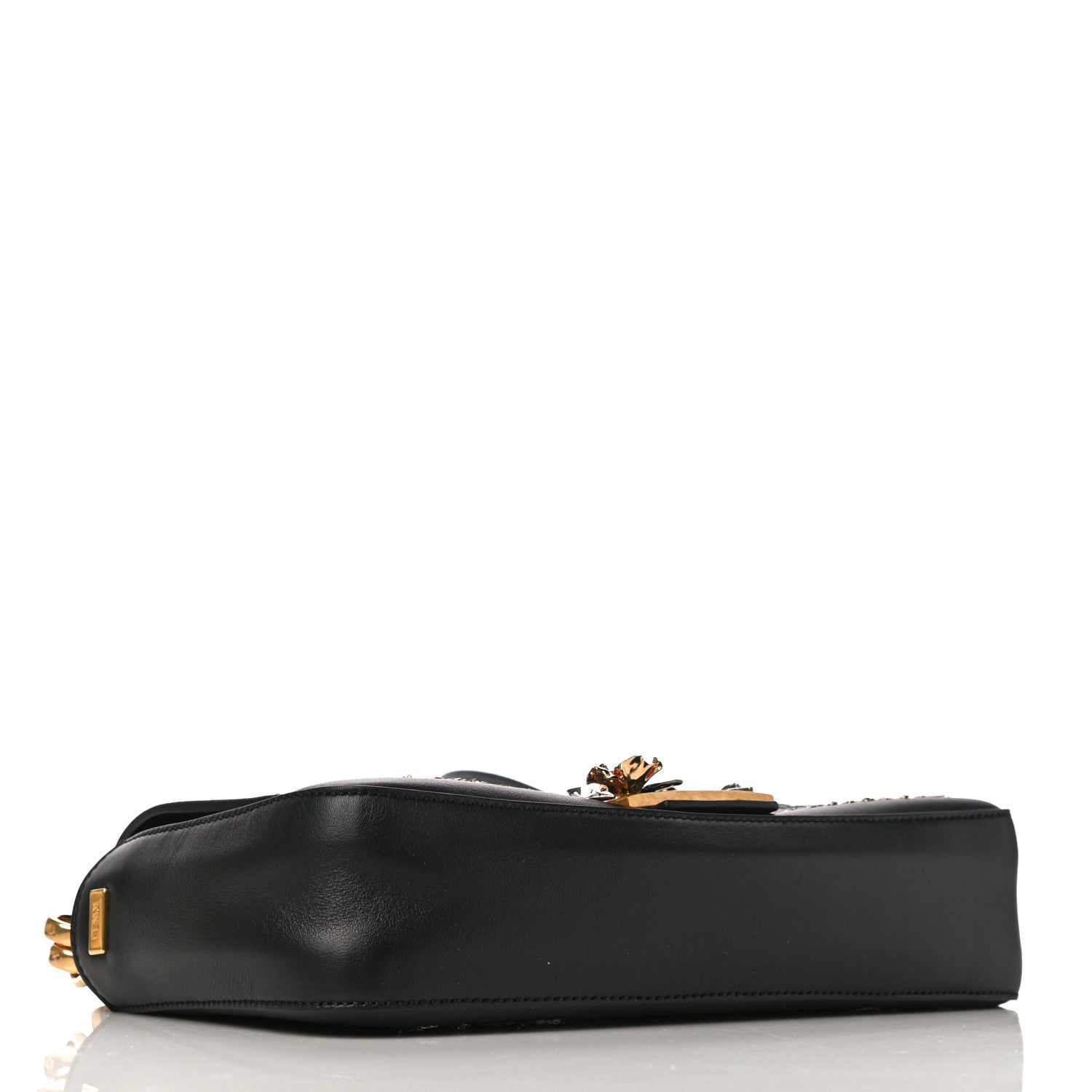 Fendi Calfskin Embroidered Baguette Black 4 of 9