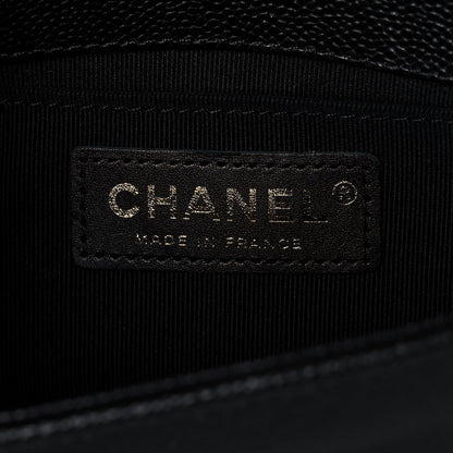 Chanel Caviar Chevron Quilted Small Boy Flap Black 6 of 13