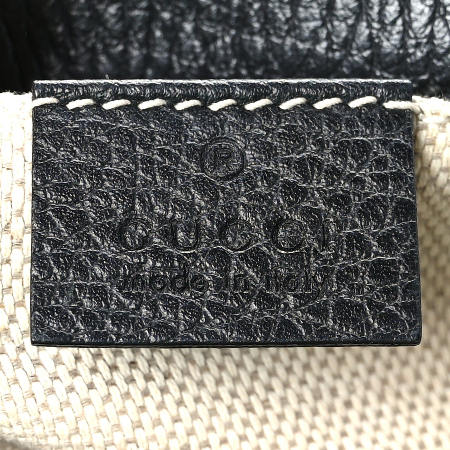 Dollar Calfskin Bi-Color Small Soho Disco Bag Mystic White Black