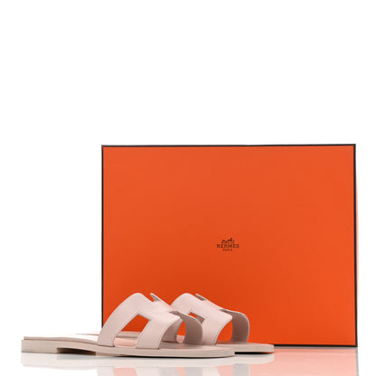 Hermes Box Calfskin Oran Sandals 36.5 Rose Pale 9 of 9