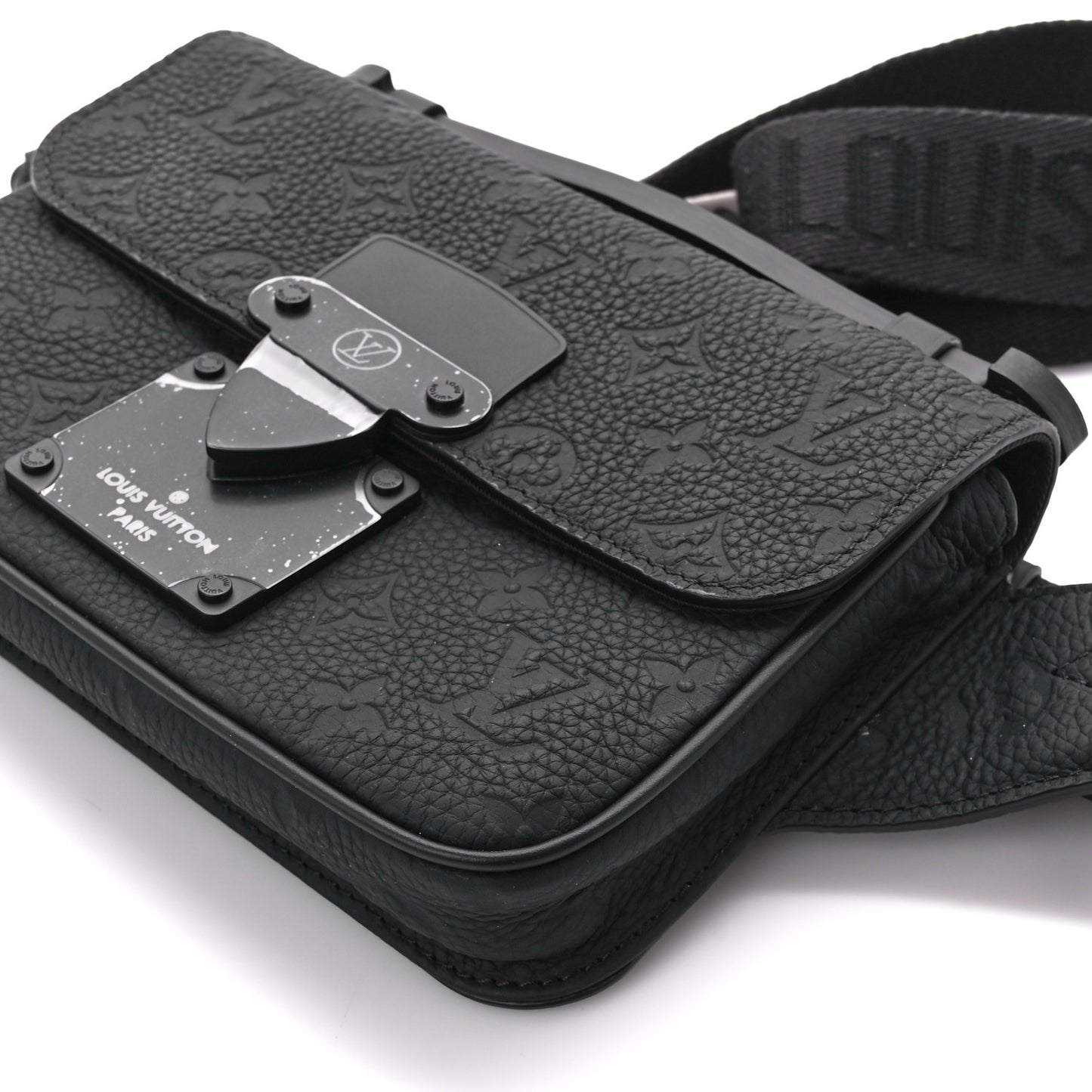 Taurillon Monogram S Lock Sling Bag Black