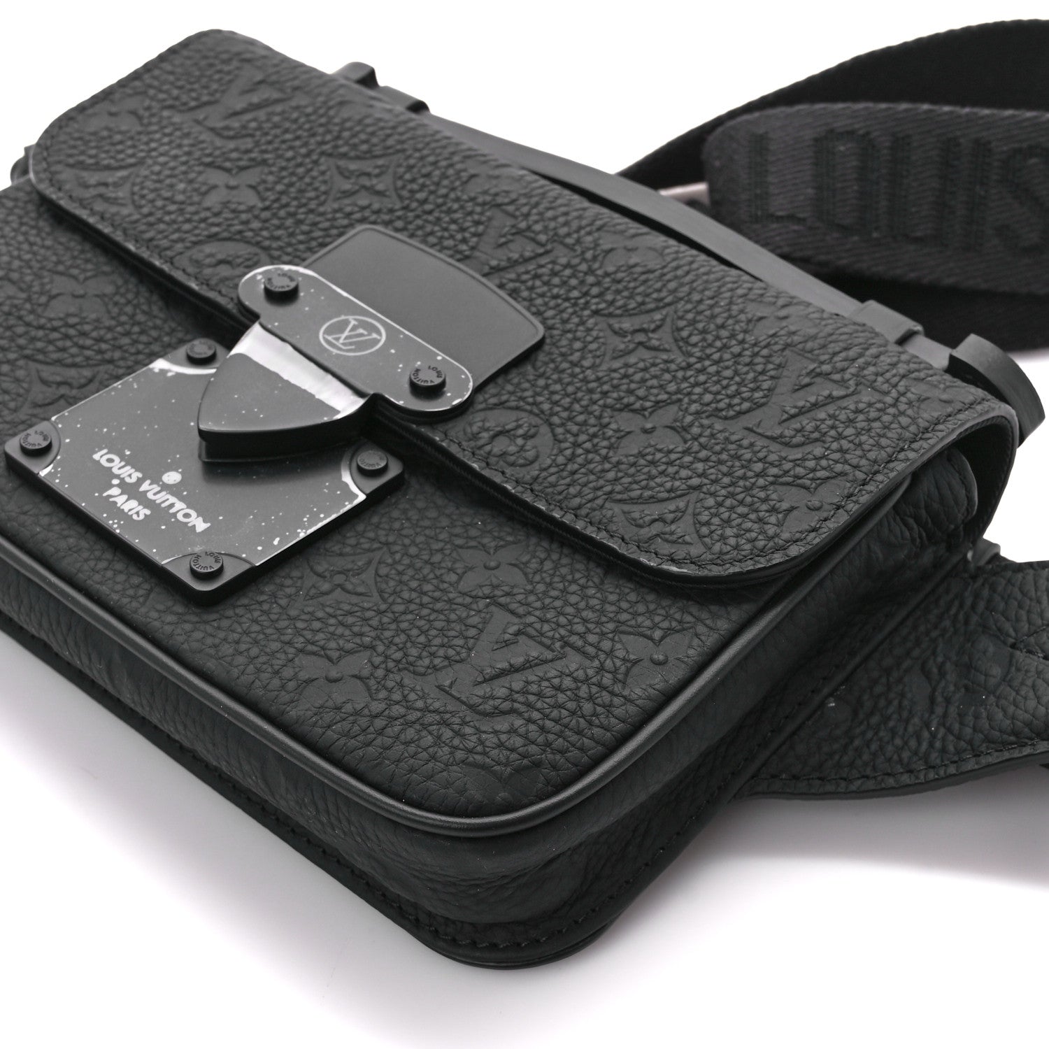 Louis Vuitton Taurillon Monogram S Lock Sling Bag Black 11 of 12