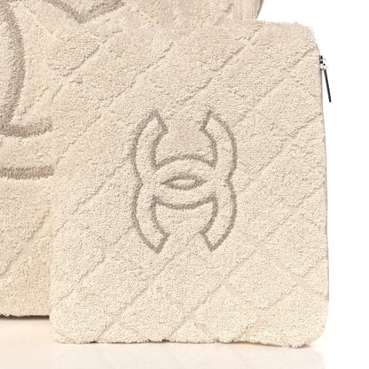 Chanel Terry Cotton CC Beach Tote Towel Set Ivory 9 of 17