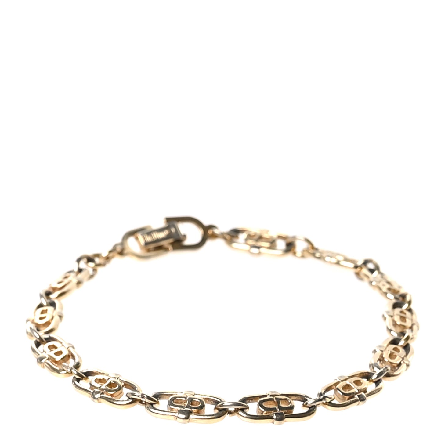 Metal CD Chain Bracelet Gold