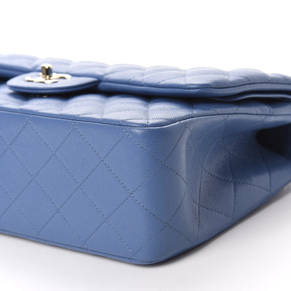 Chanel Caviar Quilted Jumbo Double Flap Blue 7 of 10