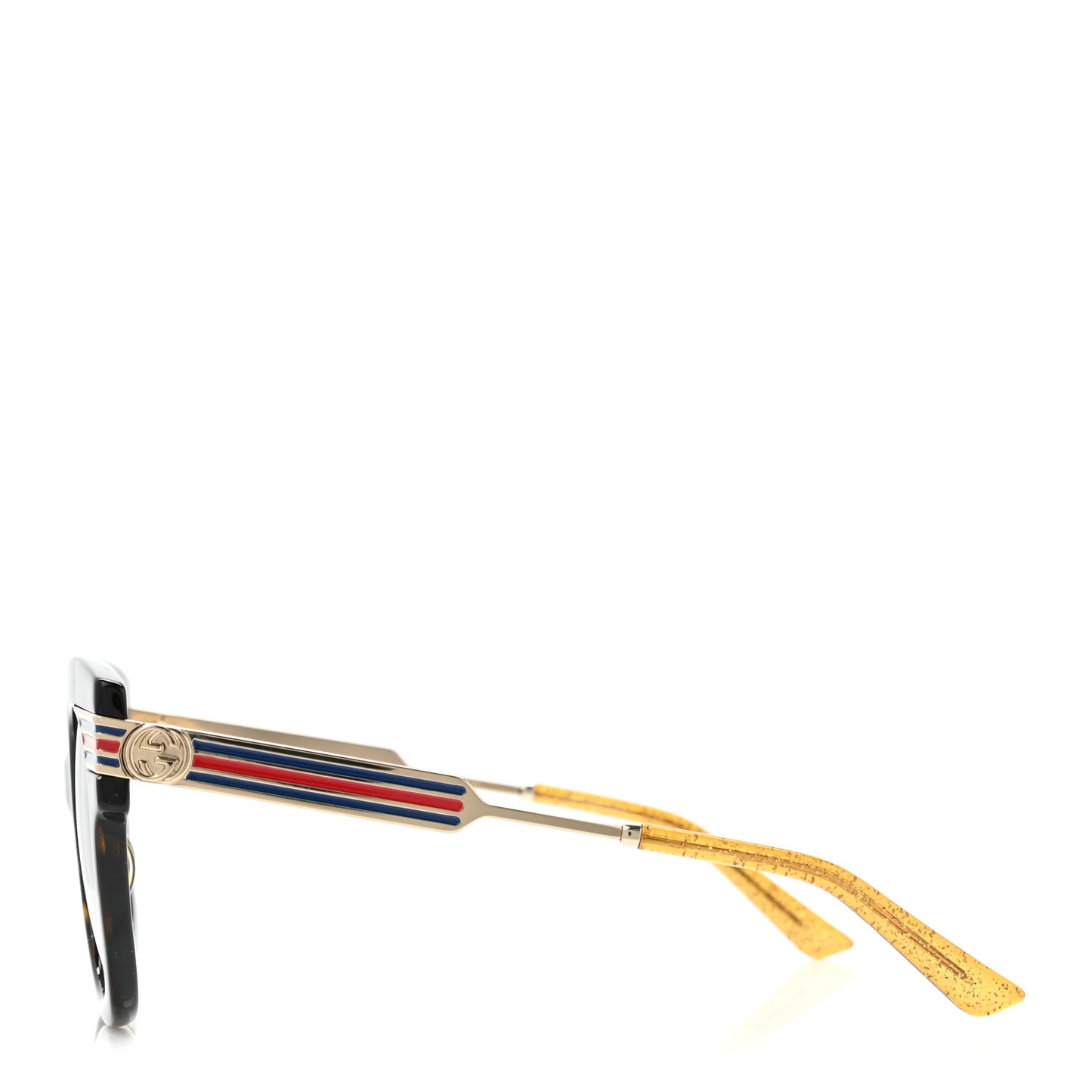 Acetate Square Frame Web Sunglasses GG0281S Havana