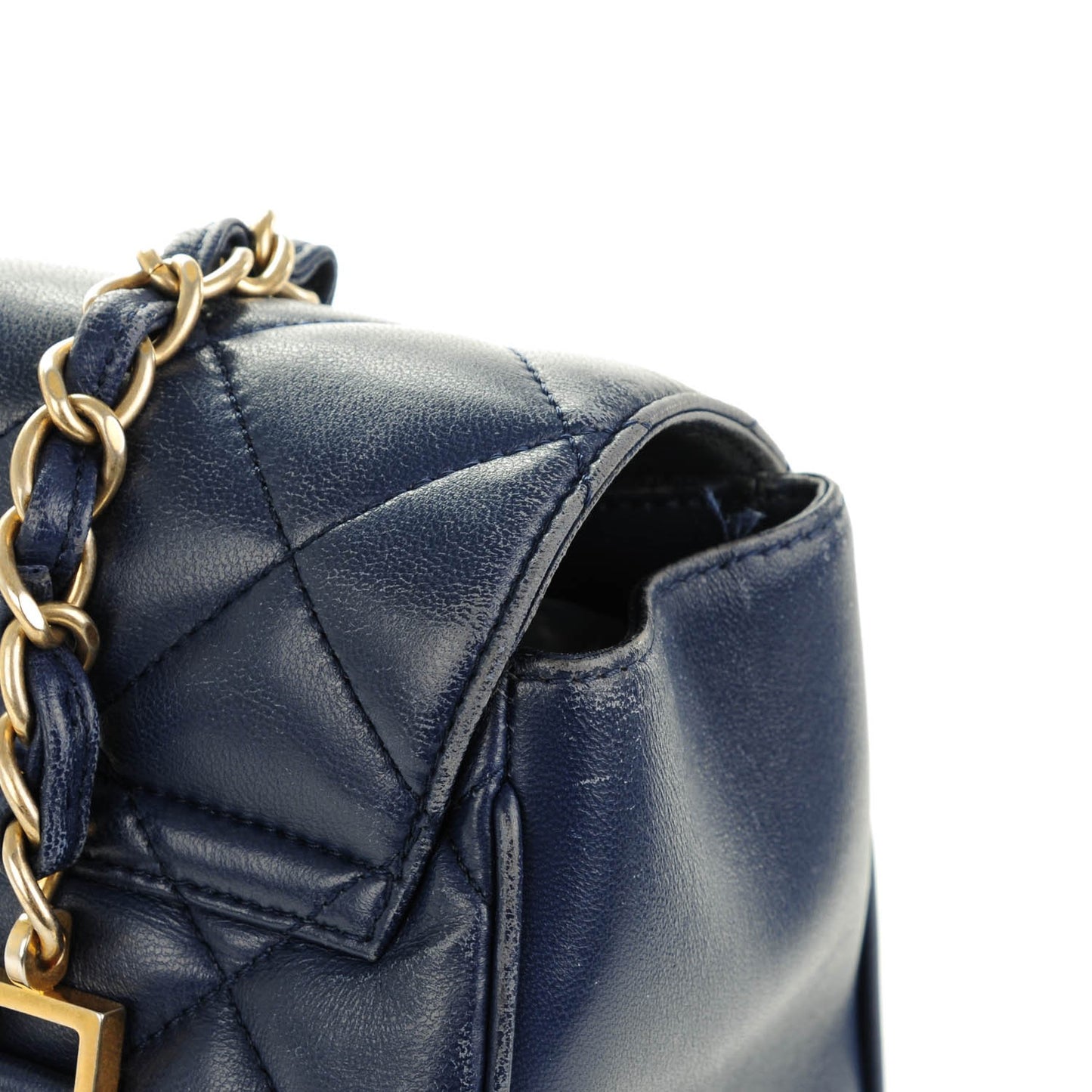 Lambskin Misia Camera Case Flap Navy Blue