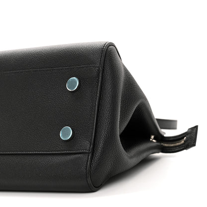 Saint Laurent Grained Calfskin Small Cabas Rive Gauche Black 9 of 9