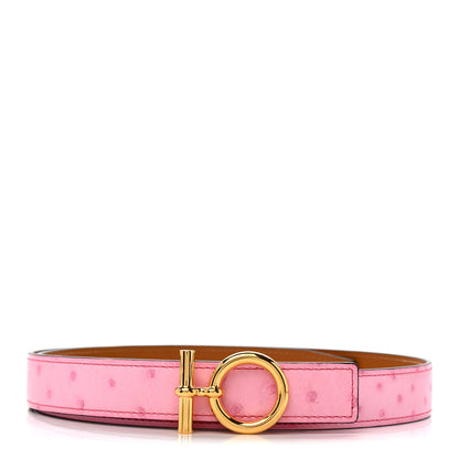 Hermes Ostrich 24mm Flot 80 32 Belt Rose Bubblegum 1 of 6