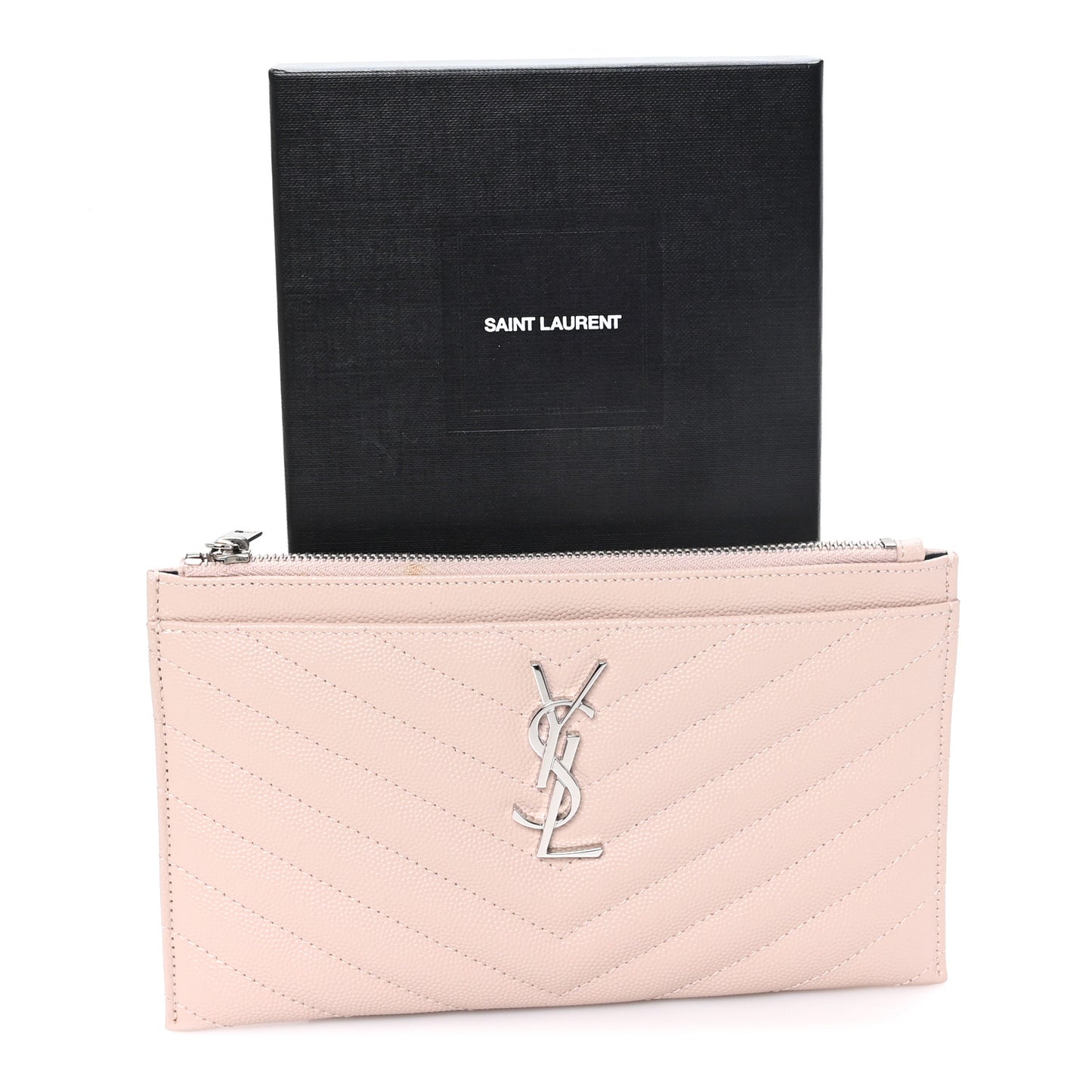 Grain De Poudre Chevron Monogram Bill Pouch Marble Pink