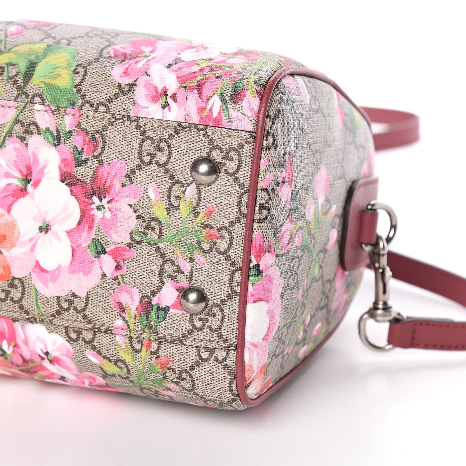 Gucci GG Supreme Monogram Blooms Small Boston Beige Multicolor Dry Rose 6 of 10