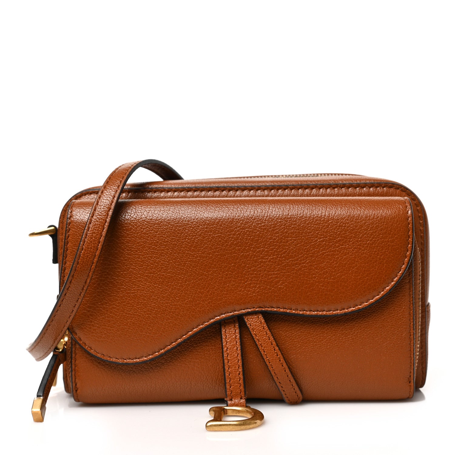 Christian Dior Goatskin Double Saddle Pouch Golden Saddle 1 of 8