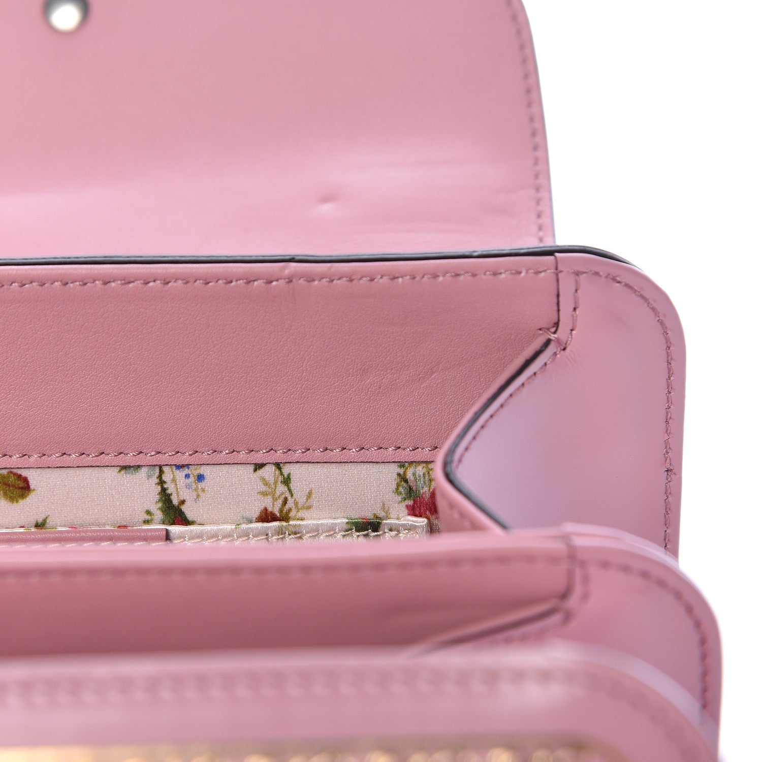 Gucci Calfskin Bamboo Crystal Mini Thiara Top Handle Bag Carmine Rose Gold 14 of 17