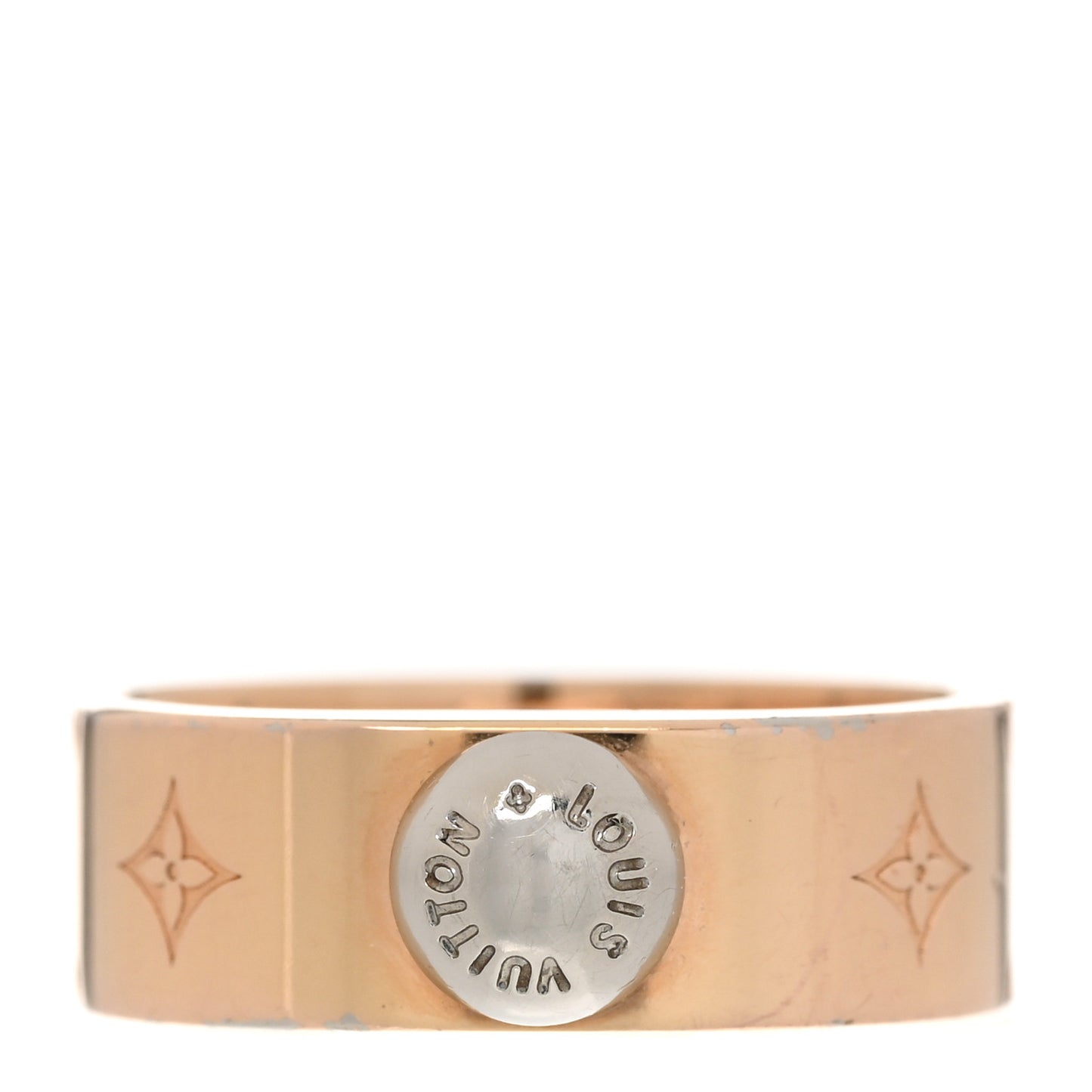 Brass Monogram Engraved Nanogram Ring S Pink Gold