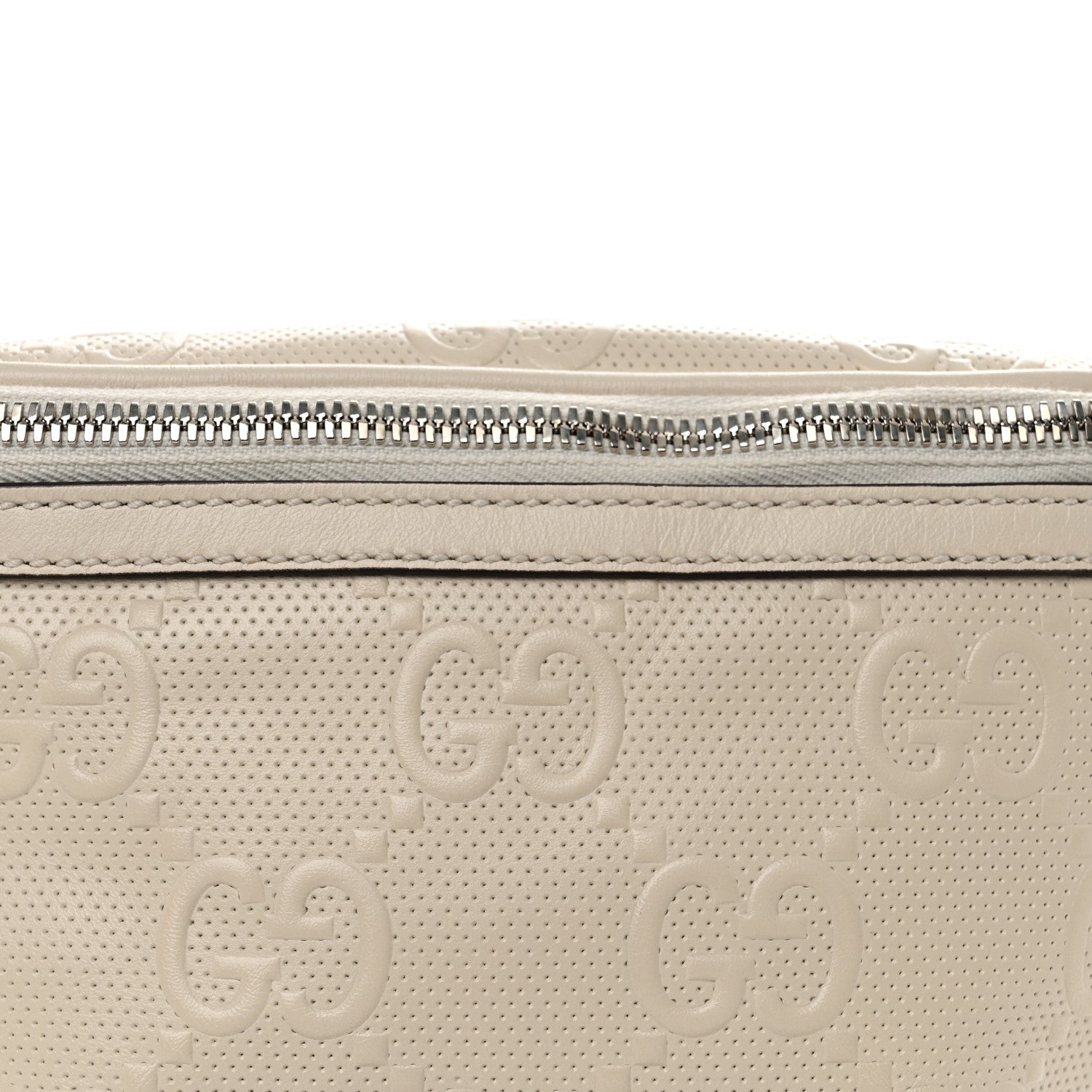 Gucci Calfskin GG Tennis Embossed Belt Bag Mystic White 8 of 10