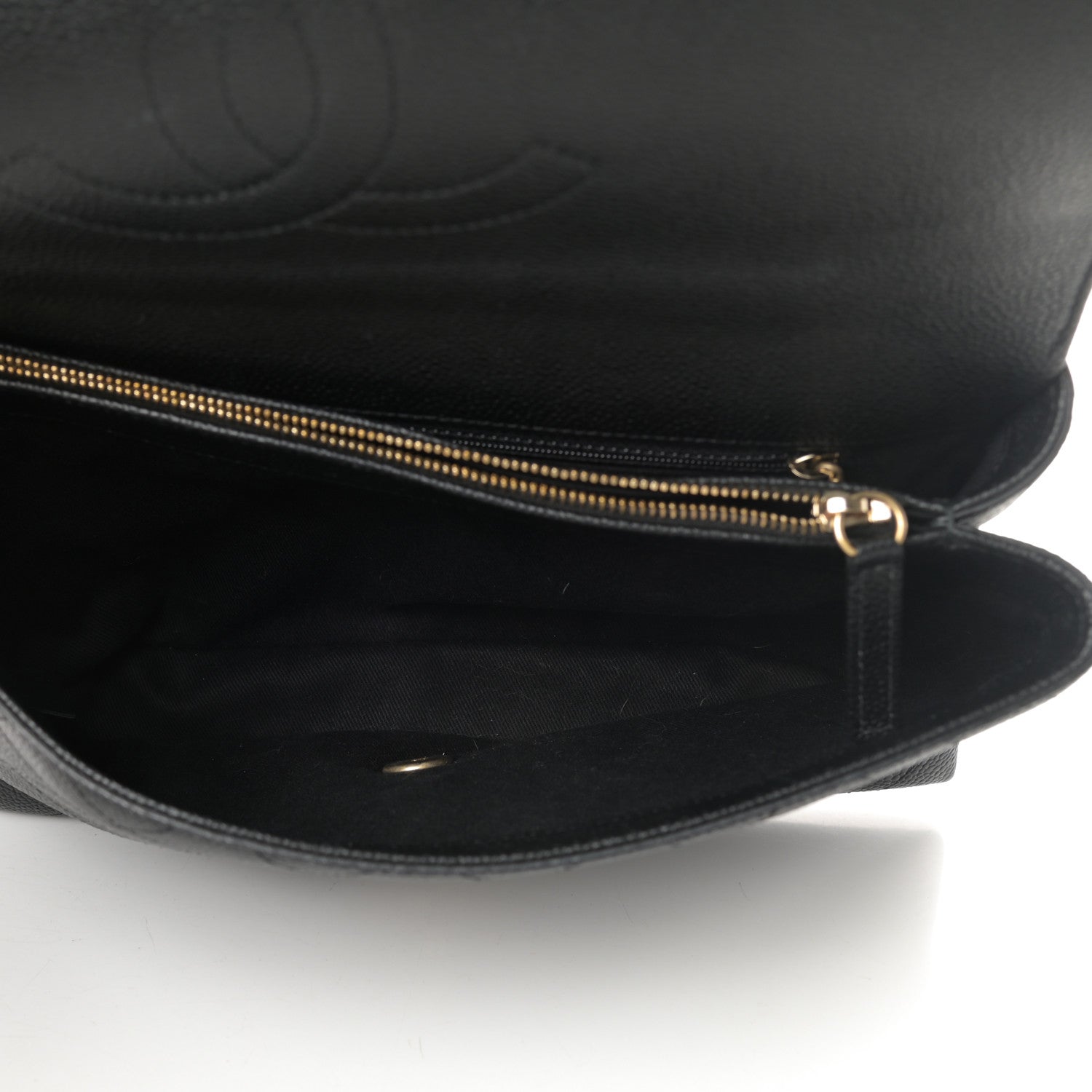 Chanel Grained Calfskin Stitched Flap Black 5 of 10