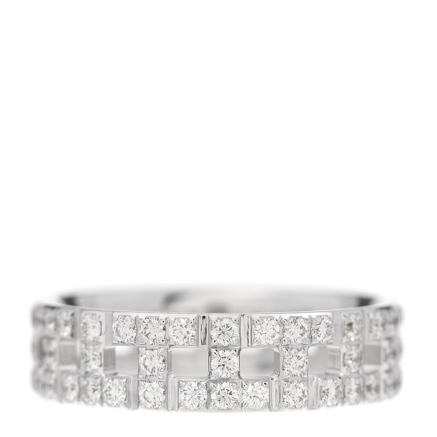 18K White Gold Diamond T True Wide Ring 58 8.5