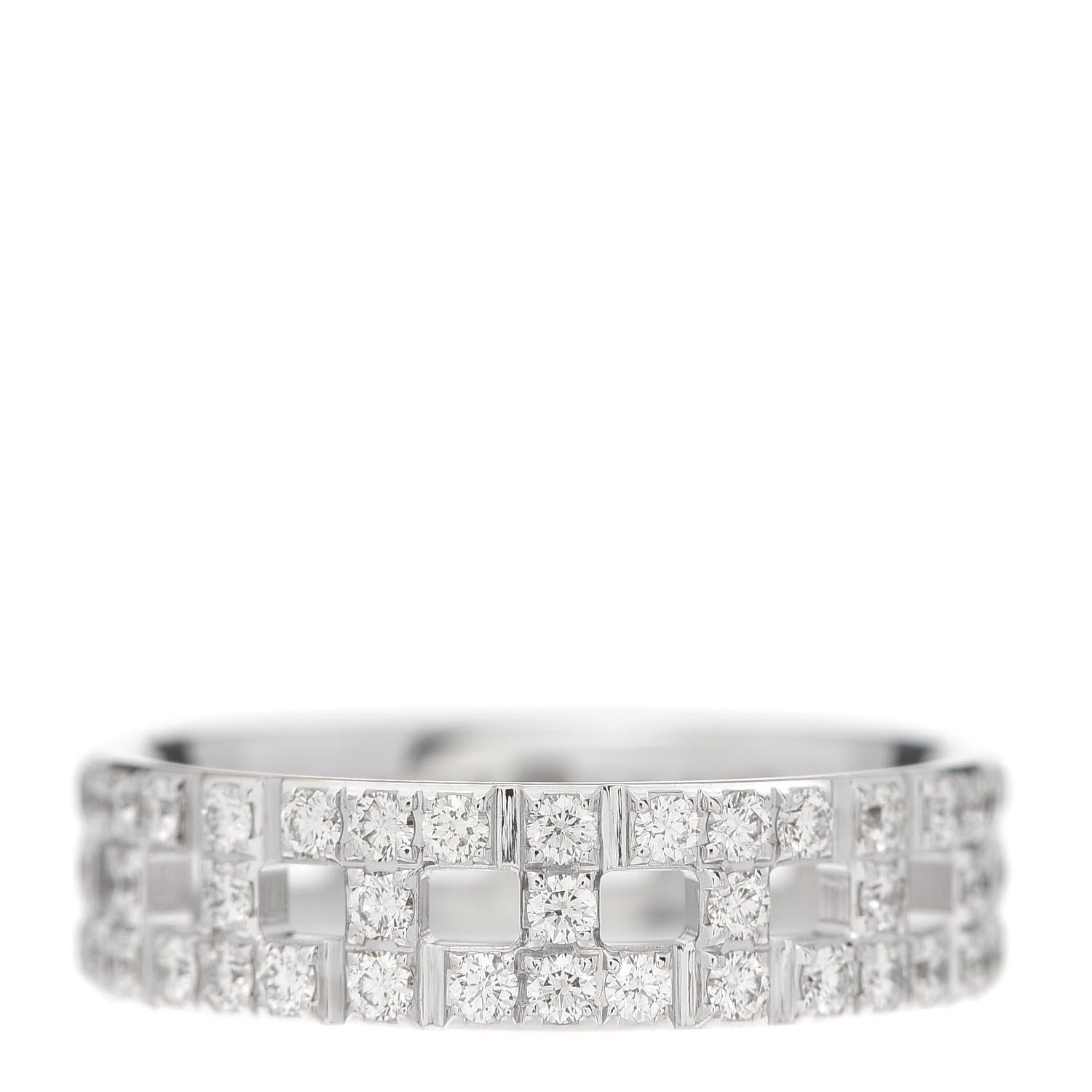 Tiffany 18K White Gold Diamond T True Wide Ring 58 8.5 3 of 5