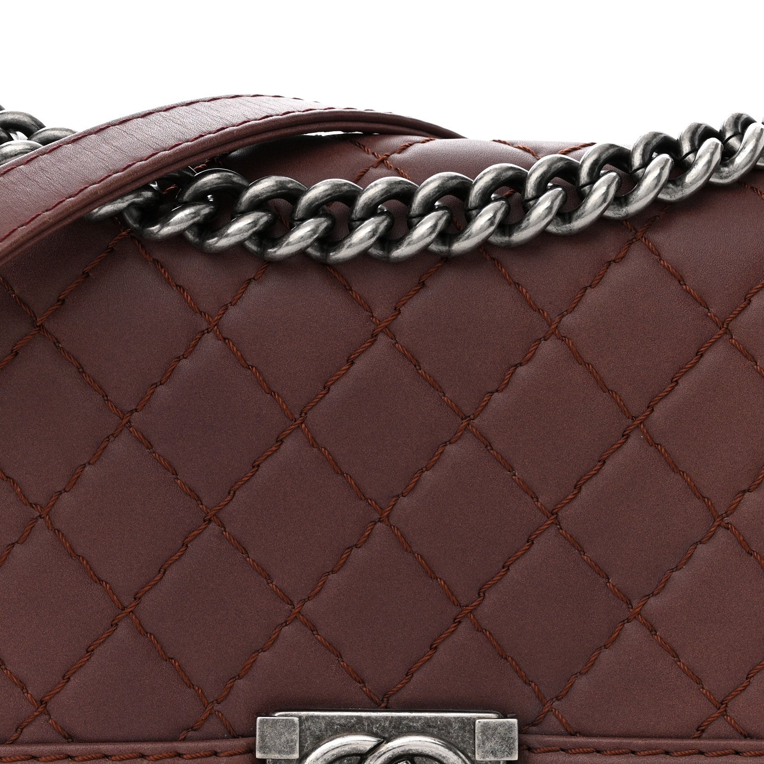 Chanel Calfskin Stitched Medium Boy Flap Brown 7 of 12