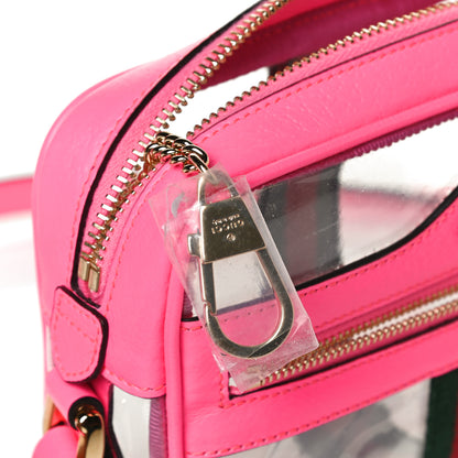 Gucci Vinyl Web Mini Ophidia Transparent Shoulder Bag Fluorescent Fuchsia 11 of 14