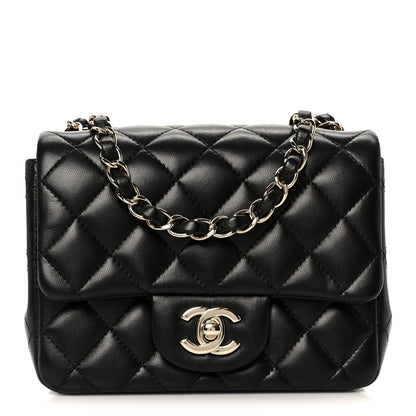 Chanel Lambskin Quilted Mini Square Flap Black 1 of 12