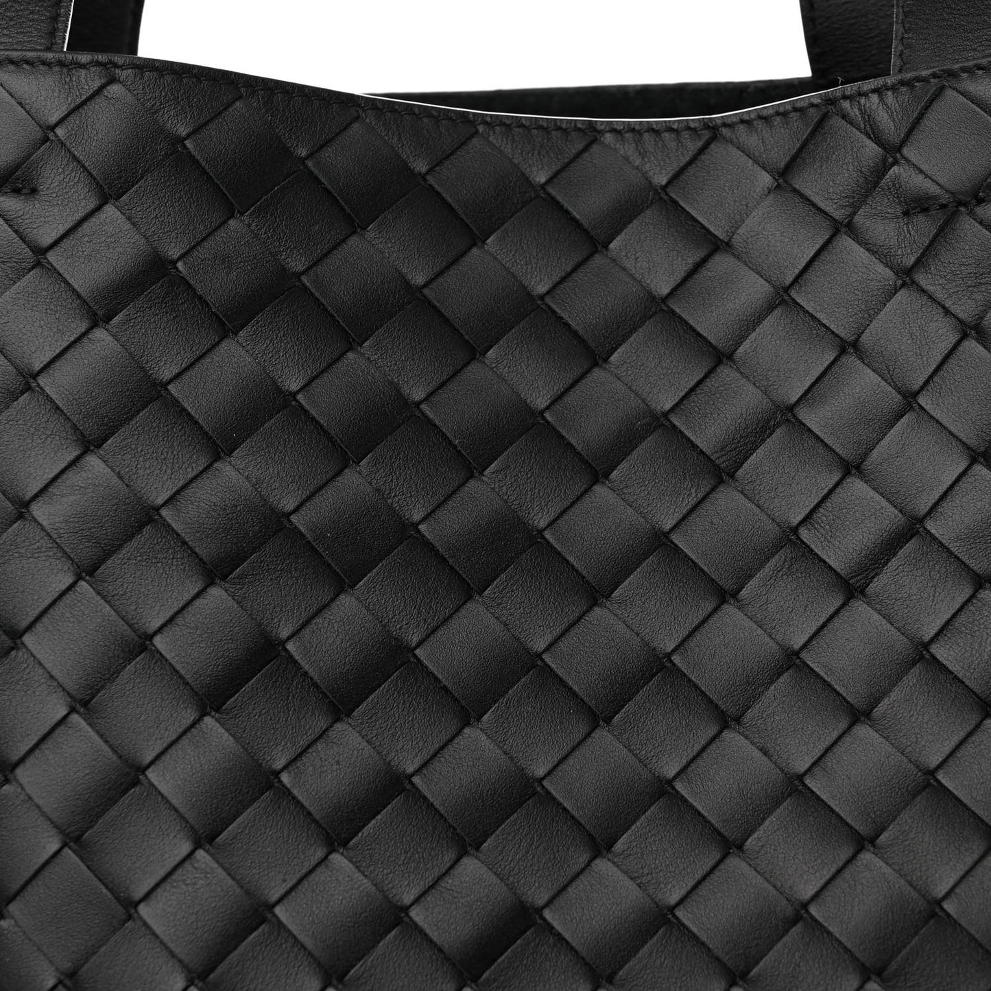 Calfskin Intrecciato Small Tote Bag Black