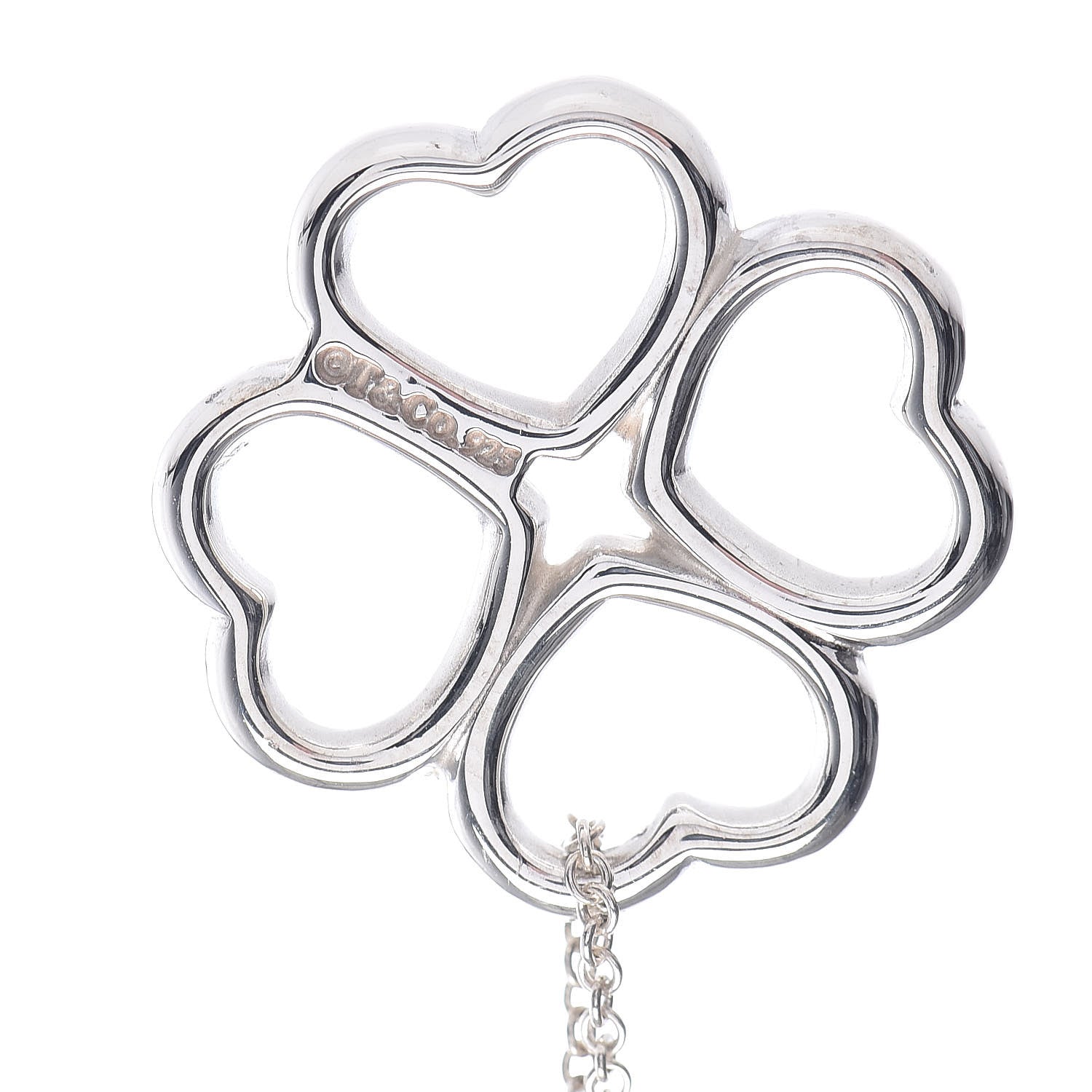 Tiffany Sterling Silver Four Heart Clover Pendant Necklace 5 of 7