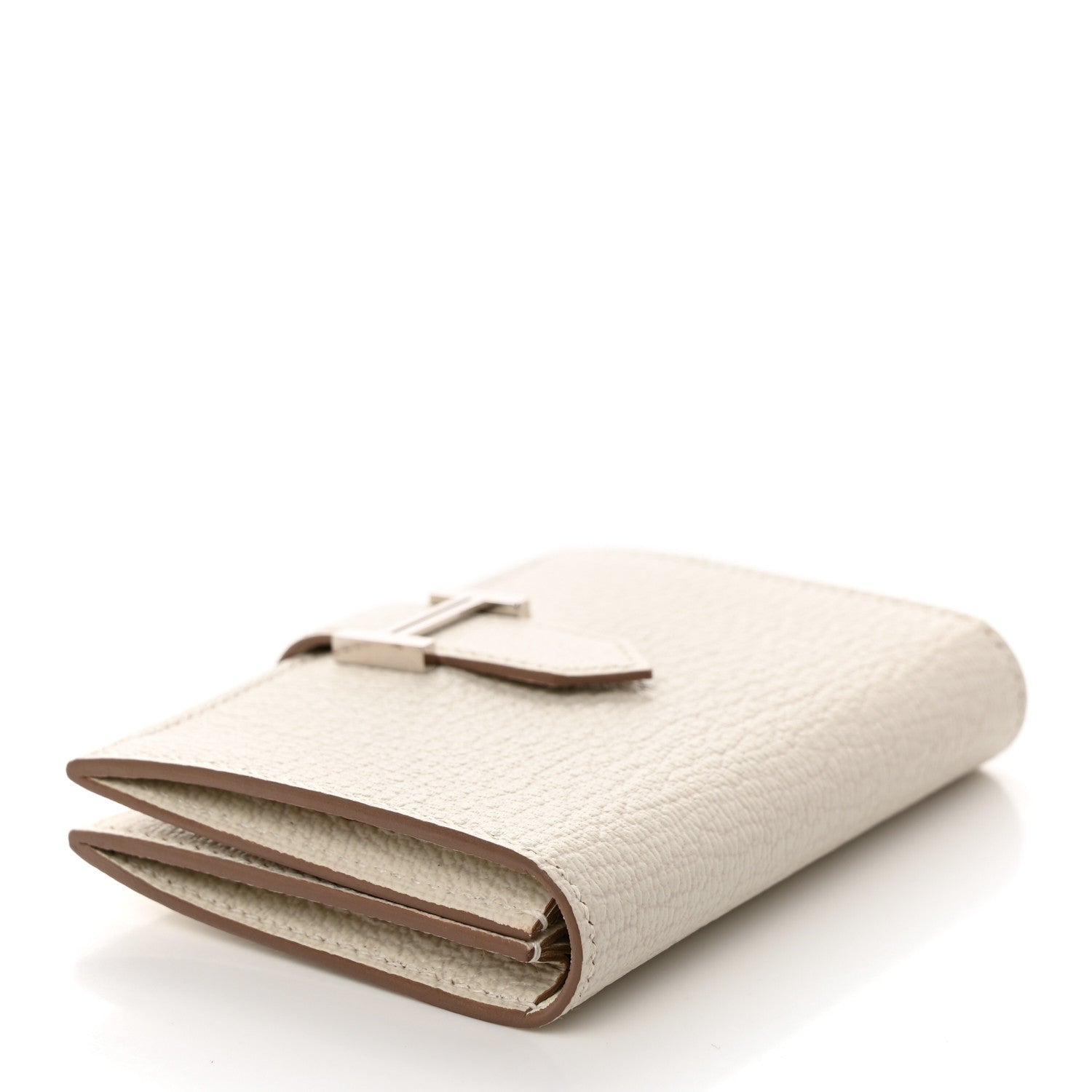 Hermes Chevre Mysore Bearn Card Holder Wallet Mushroom 5 of 9