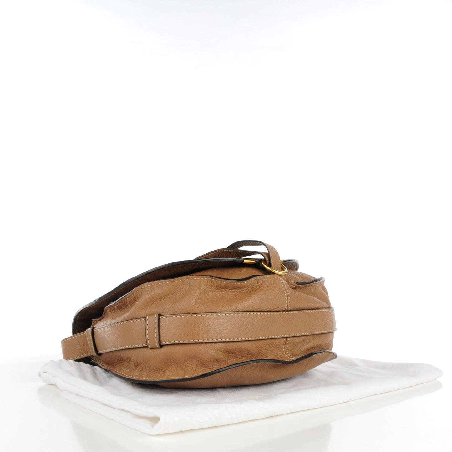 Calfskin Medium Marcie Round Crossbody Bag Nut