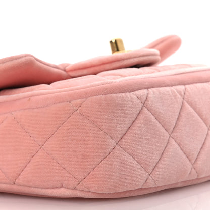 Chanel Velour Quilted Mini Double Frame Flap Rose 12 of 17