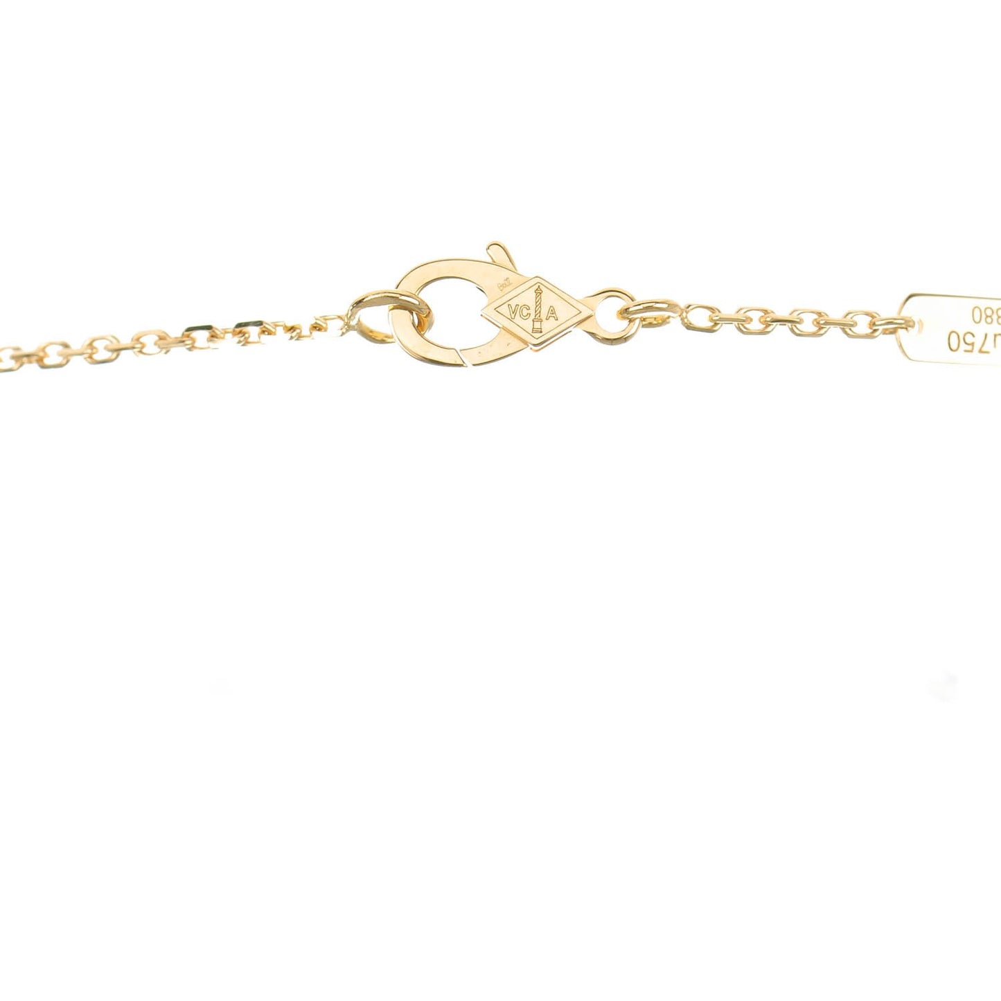 18K Yellow Gold Blue Sevres Porcelain Magic Alhambra Vendome Necklace
