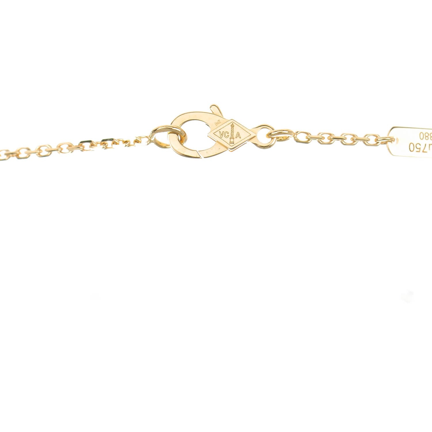 Van Cleef & Arpels 18K Yellow Gold Blue Sevres Porcelain Magic Alhambra Vendome Necklace 5 of 7