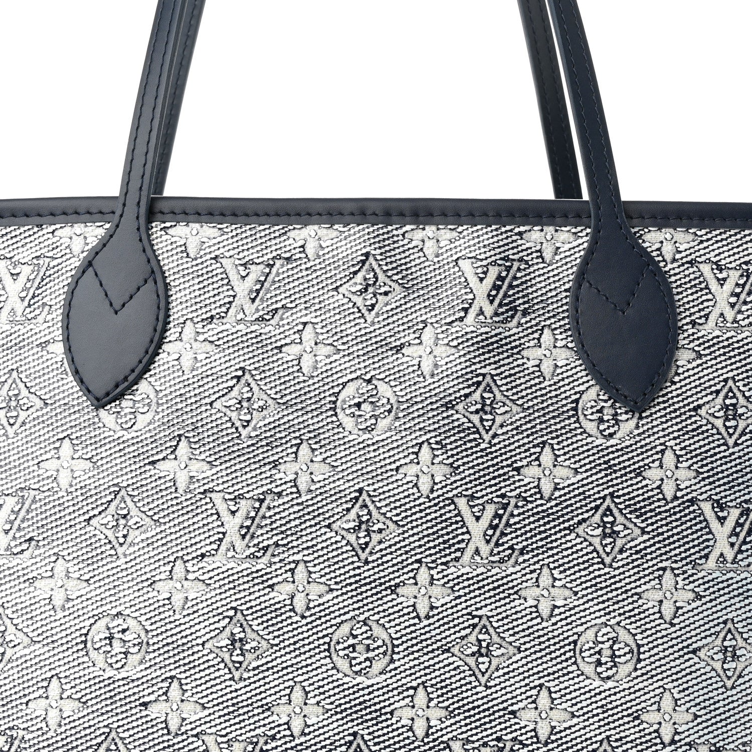 Louis Vuitton Monoglam Neverfull MM Blue 8 of 10