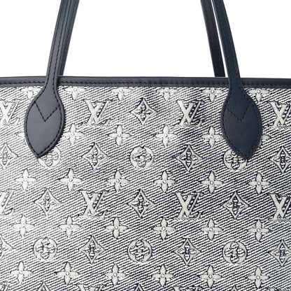 Louis Vuitton Monoglam Neverfull MM Blue 8 of 10