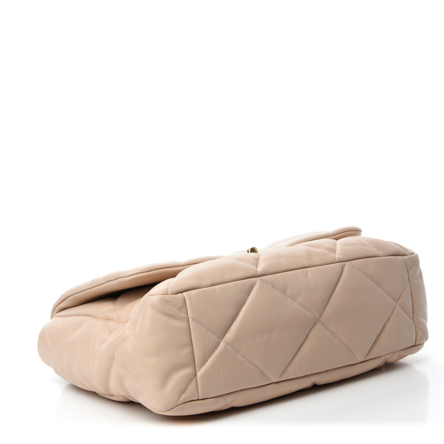 Chanel Lambskin Quilted Maxi Chanel 19 Flap Light Beige 4 of 13