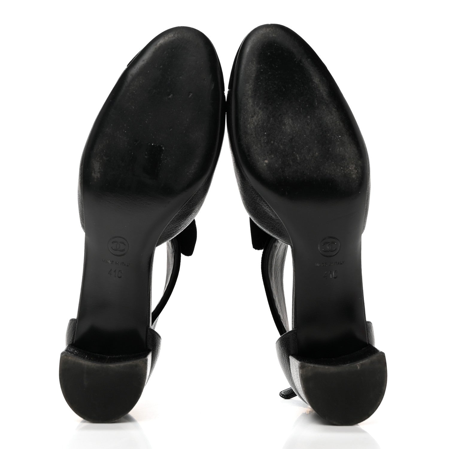 Chanel Goatskin Velvet Cap Toe CC Bow Cut Out Ankle Boots 41 Black 5 of 10