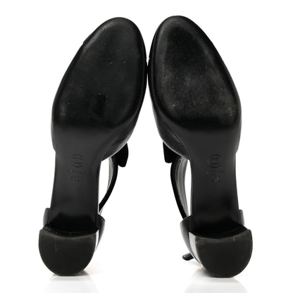 Chanel Goatskin Velvet Cap Toe CC Bow Cut Out Ankle Boots 41 Black 5 of 10