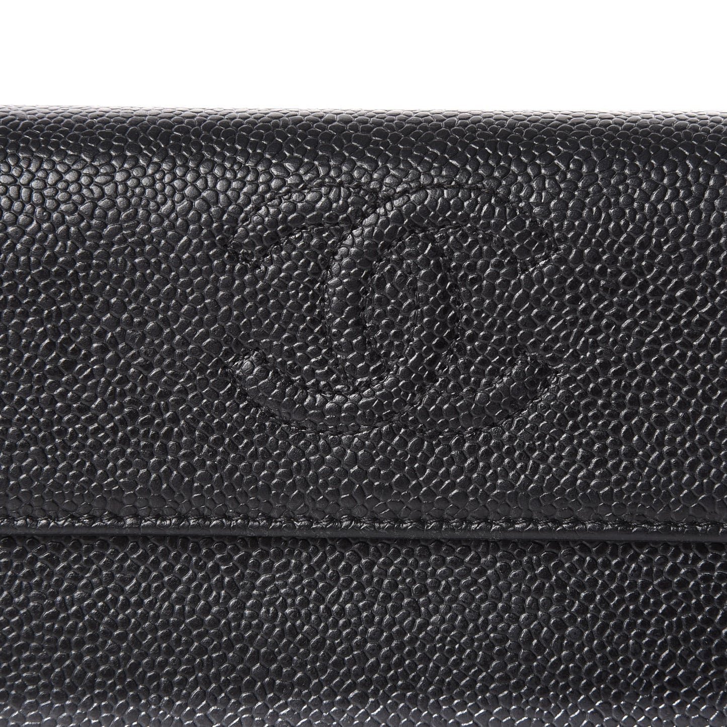 Caviar Timeless CC Large Gusset Flap Wallet Black