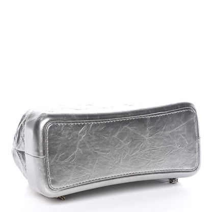 Chanel Metallic Crumpled Calfskin Quilted Gabrielle Backpack Silver 4 of 17