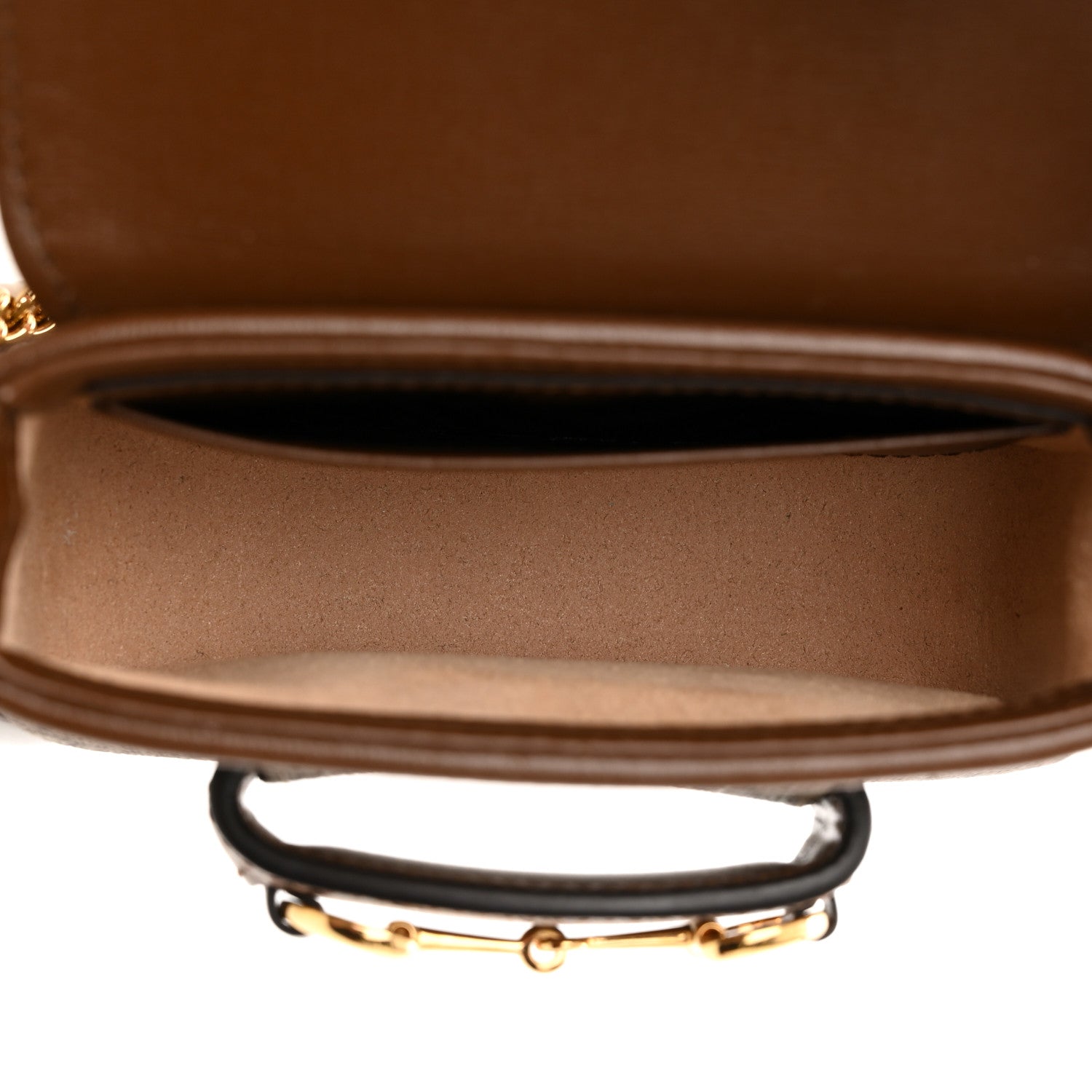 Gucci GG Supreme Monogram Azalea Calfskin Web Horsebit 1955 Wallet On Strap Beige Ebony Brown Sugar 5 of 11