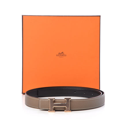 Hermes Swift Epsom 22mm H Belt 80 Black Etoupe 8 of 8